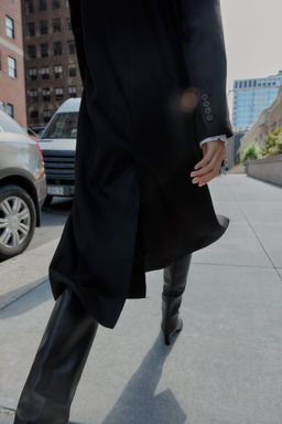 LONG COAT WITH SHOULDER PADS - Zara фото 6