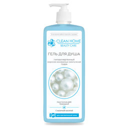 Гель для душа 750мл, гипоаллергенный, дозатор 8,4х5,8х24,5см, "Clean Home Beauty Care" (Россия)