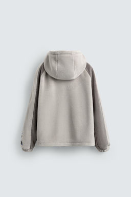 COLOUR BLOCK FAUX SHEARLING JACKET - Zara фото 8