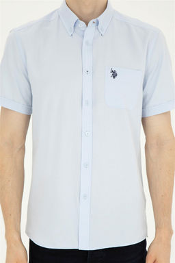 Мужская голубая рубашка с коротким рукавом Неожиданная скидка в корзине - U.s. polo assn фото 6