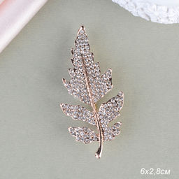 Брошь Лист 6 см / GM273-59 /уп 24/ золото - ГалеонТрейд фото 3