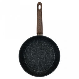Сковорода с двухслойным антипригарным покрытием Terra д22см, h4,7см, s2,6мм, дно s3,1мм, индукционное дно д14см, кованный алюминий, бакелитовая ручка с покрытием soft-touch, имитирующим текстуру дерева, Regent (Китай) Подходит для всех видов пл - Домашняя мода фото 2