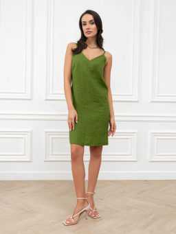 Сарафан женский Лён Зеленый М-18С MODAMICA