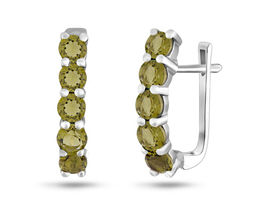 Серьги, оливковая шпинель, Джоли