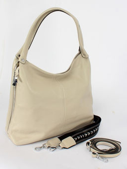 Сумка женская натуральная кожа GU 2033-3161, 1отд+карм/перег, 2плеч/рем, св. бежевый SALE 253555