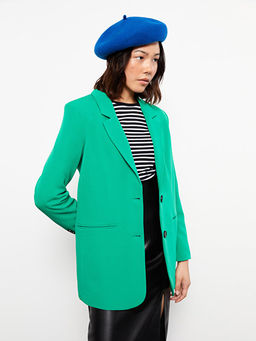 D?z Uzun Kollu Kad?n Ceket