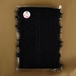 Кружево реснички, 130 мм, 9±0.5 м, в бобине 3 шт. по 3 м, чёрное