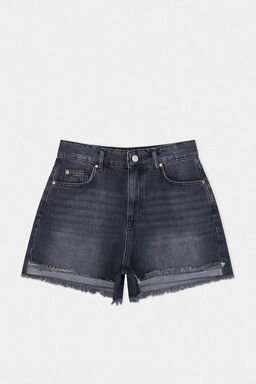 Siyah %100 Pamuk Yuksek Bel Denim City Sort TWOSS26SR00093