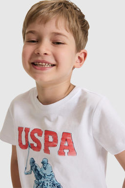 Erkek _ocuk Beyaz Bisiklet Yaka Ti__rt - U.s. polo assn фото 2