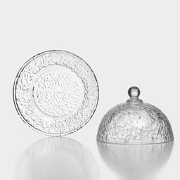 Блюдо для подачи «Вулкан», 19.3×13.5 см, крышка 16.5 см, с крышкой, стекло, прозрачное