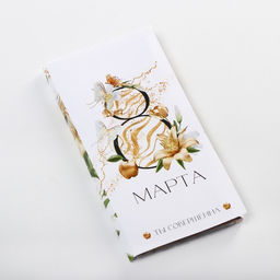 Цена за 10 шт. Обёртка для шоколада, кондитерская упаковка «8 марта», 18.2×15.5 см
