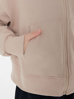 Толстовка для девочек бежевая на молнии - Mark formelle фото 3