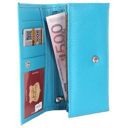Портмоне женское Premier-DM-1 н/к, 6 отд, 4 карм, голубой флотер (324) 193746  фото 3
