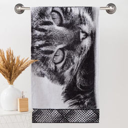 Полотенце махровое Этель ЧБ Котик 50х90 см