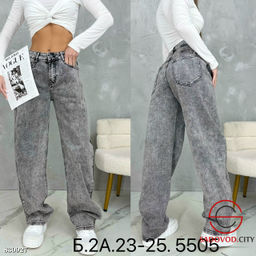 Джинсы багги с высокой посадкой