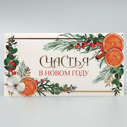 Цена за 5 шт. Коробка для кондитерских изделий с пластиковой крышкой «Счастья в новом году», 12×6×11.5 см