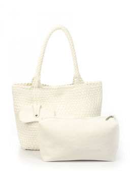LACCOMA сумка СУ1033-белый эко кожа хлопок  фото 4