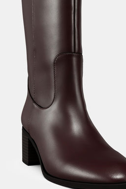 BLOCK HEEL KNEE-HIGH BOOTS - Zara фото 3