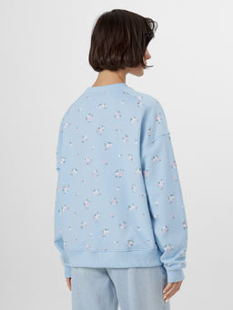 Свитшот женский голубой с цветочным принтом - Mark formelle фото 2