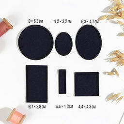 Цена за 2 шт. Набор заплаток для одежды, термоклеевые, 6 шт., синий