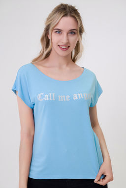 Футболка женская из вискозы Лирика бледно-голубой Call me angel - Амадэль фото 4