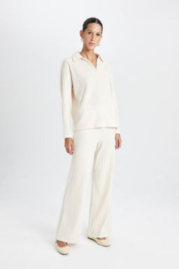 Wide Leg Genis Paca Esofman Alt? Normal Bel Fitilli Kaskorse Kumas Basic Duz