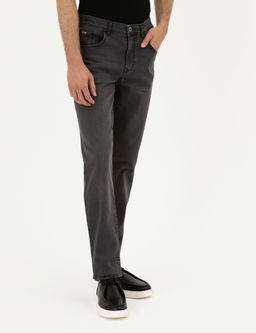 Antrasit Straight Fit Jean Pantolon