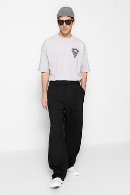 Siyah Wide Leg Bol Kuma_ Baggy Pantolon TMNSS23PL00039