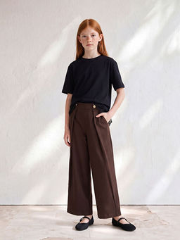 Loose Fit K?z ?ocuk Poplin Pantolon