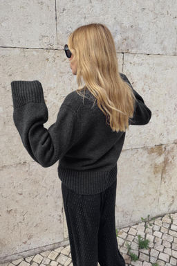 KNIT JUMPER WITH RIBBED TRIMS - Zara фото 3