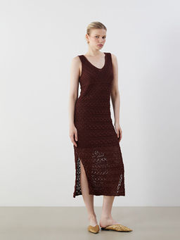 V Yaka Dantelli Kro?e Elbise