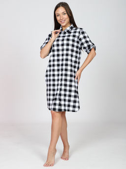 Халат - туника "Серая клетка" (М-679)