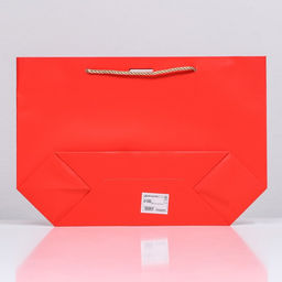 Цена за 12 шт. Пакет подарочный с лентой 26 х 25 х 11 см Красный - UPAK LAND фото 2