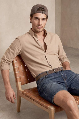 Camel Normal Kal_p/Regular Fit Nefes Alan K_r__maz Erkek G_mlek TMNSS26GO00044