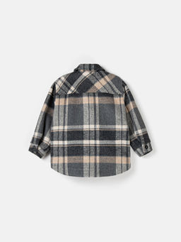 Пальто клетка Графит - Bungly фото 3