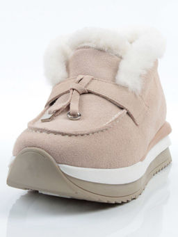 04-5520-7 LT. BEIGE Ботинки зимние женские (натуральная кожа, 100% шерсть)