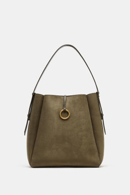 MAXI BUCKET BAG WITH METAL RING - Zara фото 3