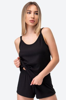 Женская пижама с шортами в рубчик Happyfox