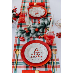 Тарелка плоская новогодняя «Снегири», d=20 см