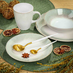 Тарелка обеденная, керамика, 27 см, круглая, Moss , Daniks, серая (417935)  фото 3