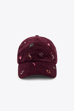 EMBROIDERED CORDUROY CAP - Zara фото 4