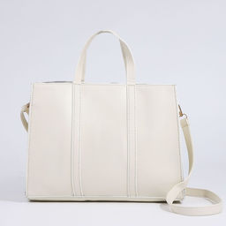 Сумка-тоут на молнии, цвет бежевый