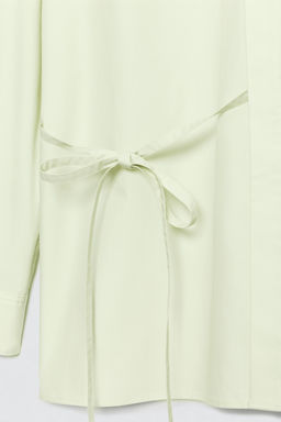 CAMISA POPEL?N LAZO SOSHIOTSUKI X ZARA / Verde claro фото 7