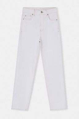 Beyaz Yuksek Bel Orta Esnek Mom Bilek Boy Jeans TWOSS26JE00213