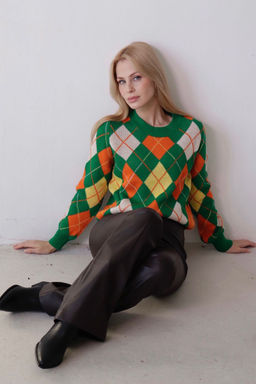 10664 Джемпер с ромбами зелёный - Martichelli фото 25