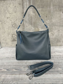 Женская кожаная сумка хобо 8919-9 Блу - Sergio valentini фото 2