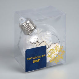 Ёлочный шар Снежный пейзаж, d=8 см, 1 LED, от батареек, свечение тёплое белое - Luazon lighting фото 9