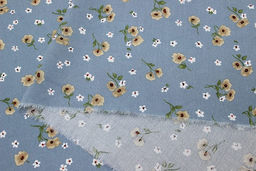 Штапель Алетта цв.лазурно-серый, ш.1.45м, вискоза-100%, 100гр/м.кв - Купава фото 6