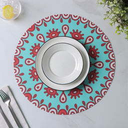 Набор салфеток сервировочных Доляна Колли, d=38 см, 4 шт, цвет бирюзовый  фото 10