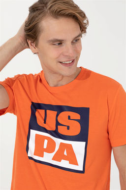 U. S. Polo Assn Мужская оранжевая футболка с круглым вырезом - U.s. polo assn фото 8